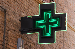 Immagine raffigurante la croce lampeggiante della farmacia