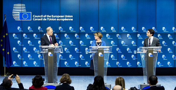 Ministro Lorenzin alla conferenza stampa conclusiva del Consiglio dei ministri della salute UE