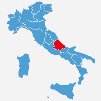 Immagine di una cartina dell'Italia con evidenziata la regione Lazio