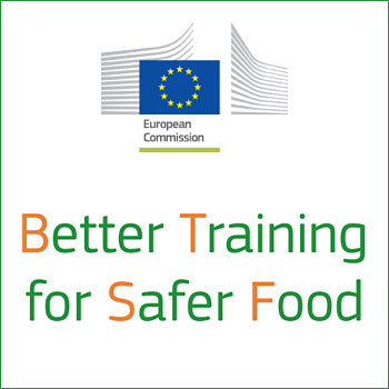 immagine del logo della Commissione Europea con la scritta Better Training for Safer Food 