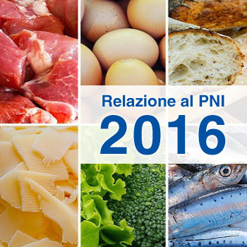 immagine di prodotti alimentari con la scritta Relazione al PNI 2016