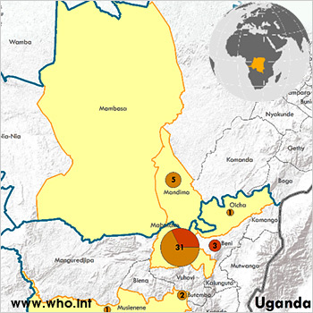 mappa epidemia di Ebola