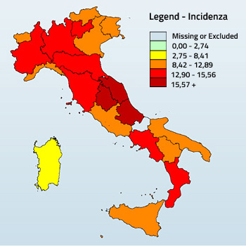 Italia andamento influenza