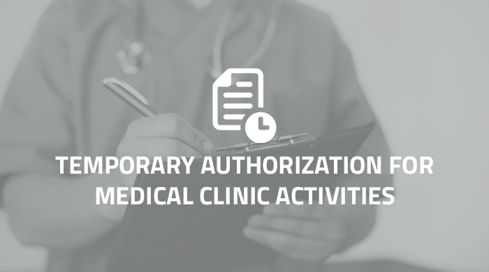 Immagine Temporary authorization for medical clinic activities