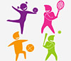 Immagine stilizzata raffigurante vari sport