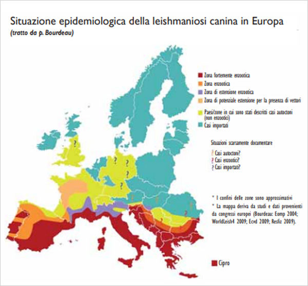Situazione epidemiologica della leishmaniosi canina in Europa