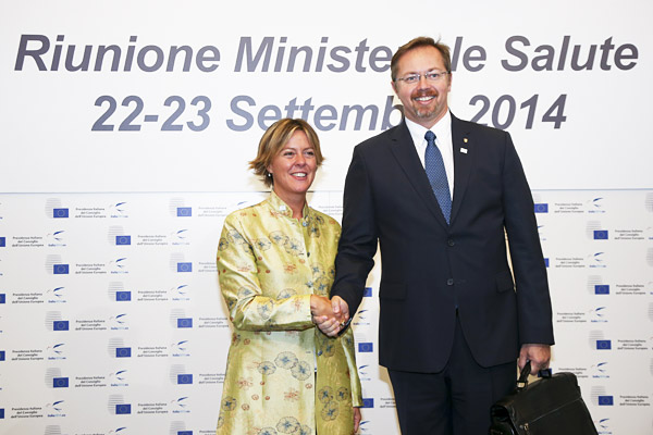 Il Ministro della Salute Beatrice Lorenzin con Siniša Varga, Ministro della Salute - Croazia