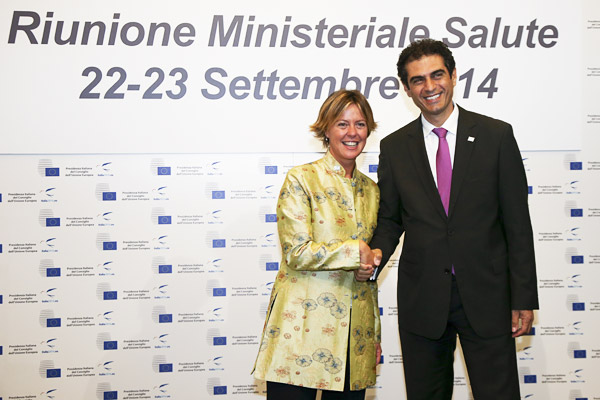 Il Ministro della Salute Beatrice Lorenzin con Philippos Patsalis, Ministro della Salute - Cipro
