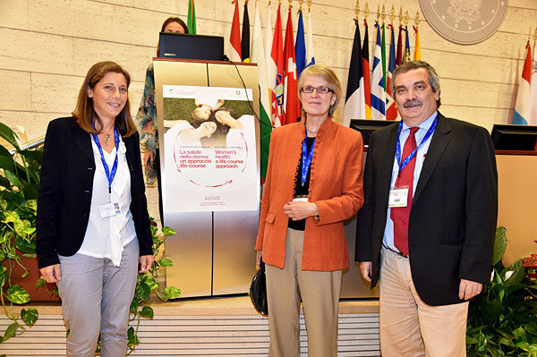 Helina Hemminki and Luca Gianaroli, speaker and rapporteur of the third session on Reproductive Health, together with Serena Battilomo