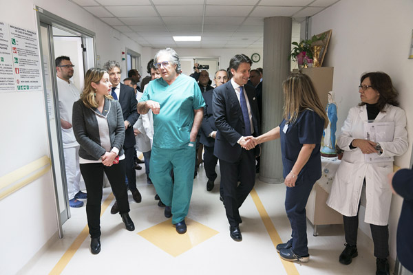 Visita del Presidente del Consiglio Conte e del ministro Grillo all'Ospedale Bianco-Melacrino-Morelli di Reggio Calabria