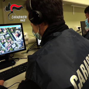 Carabinieri NAS durante un'analisi di siti web