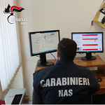 Carabiniere del NAS che effettua controlli tramite web
