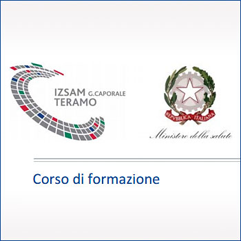 Immagine dei loghi 'Istituto Zooprofilattico Sperimentale dell'Abruzzo e Molise e del Ministero della Salute con scritta Corso di formazione