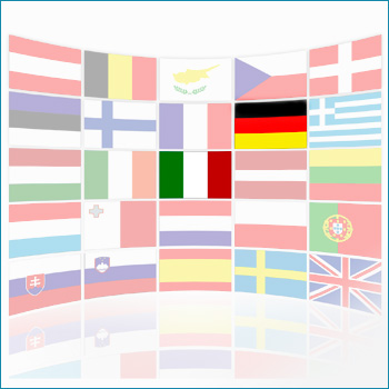 immagine con evidenziazione delle bandiere dell'Italia e della Germania