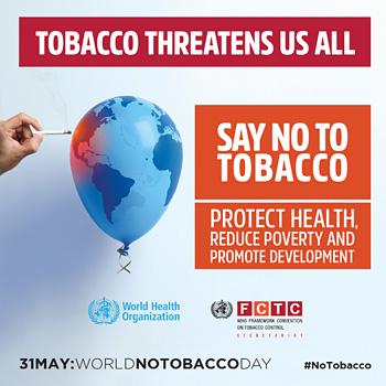 immagine della locandina della giornata mondiale senza tabacco