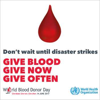 immagine della locandina del World Blood Donor Day