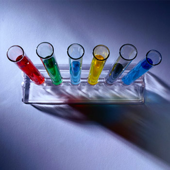 immagine di boccette in un laboratorio
