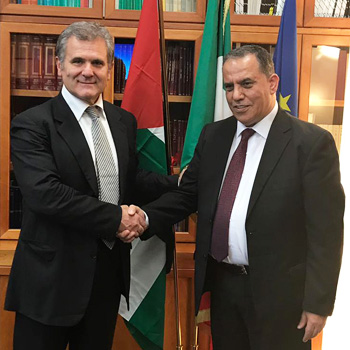 Il Sottosegretario alla salute Armando Bartolazzi e il Vice-Ministro della Salute palestinese, Asad Ramlawi