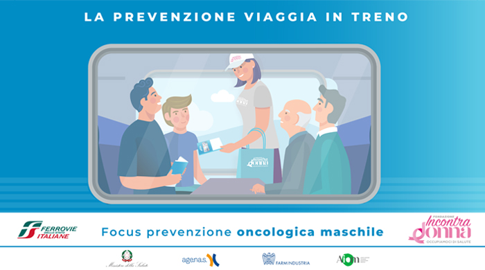 male cancer prevention travels by train