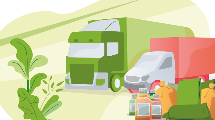 Illustrazione trasporto e commercio fitosanitari