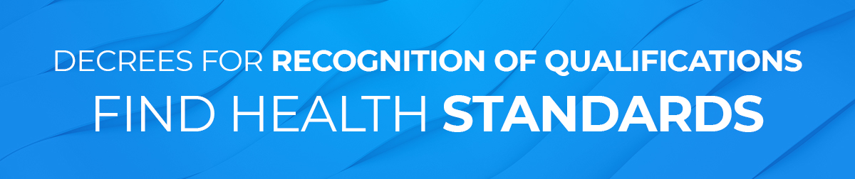 Decrees for recognition of qualifications - Find health standards